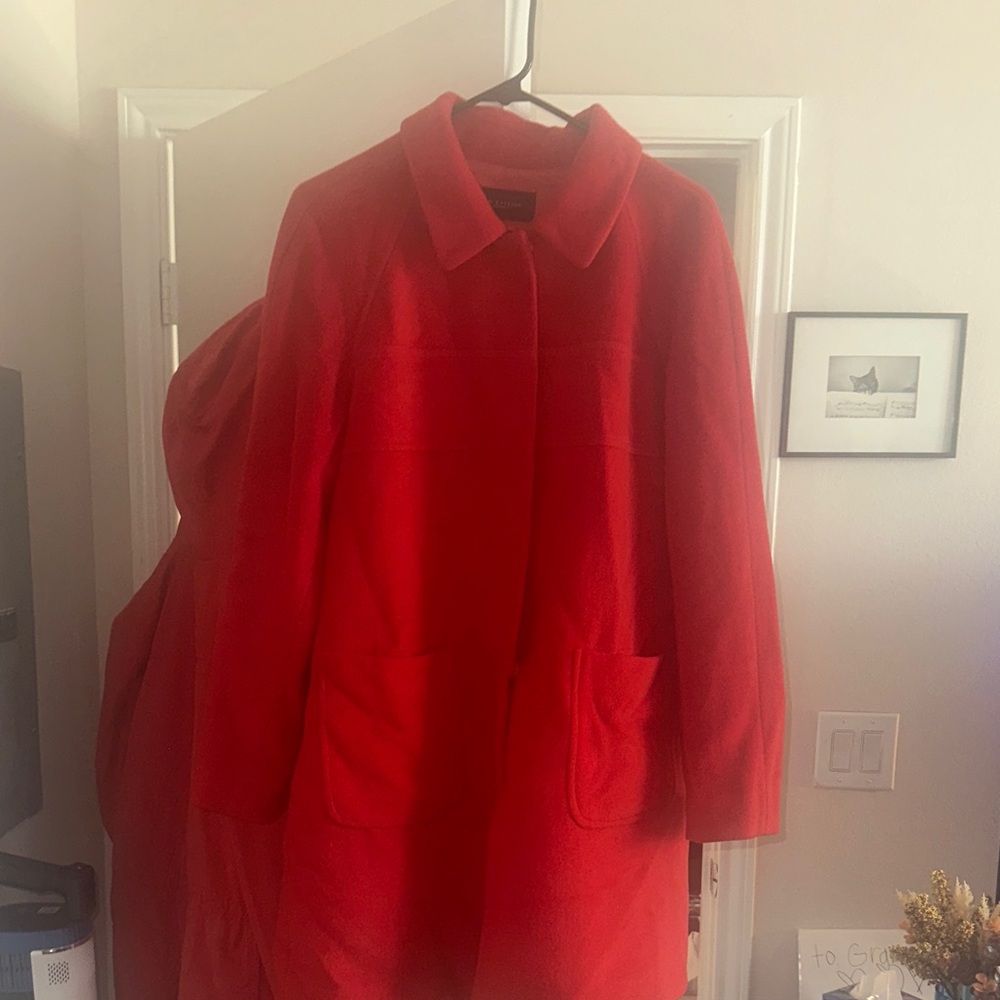 Ann Taylor Vibrant Red Trench Coat. Great condition.